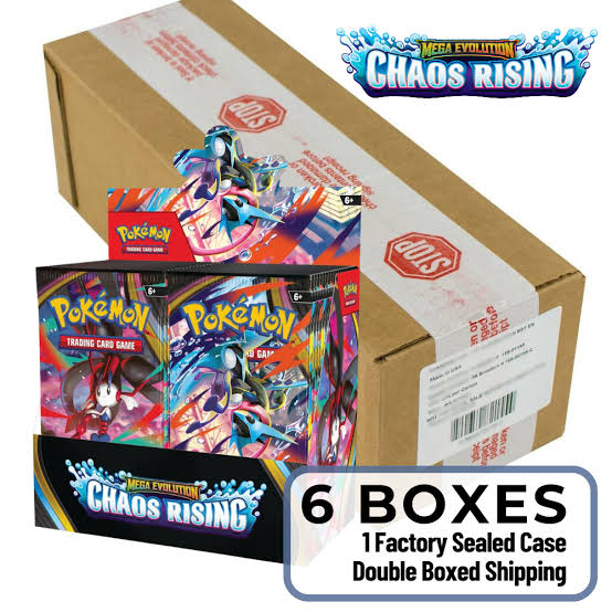 Pokemon TCG Mega Evolution Chaos Rising - Booster Box: Sealed Case (6 Boxes) English
