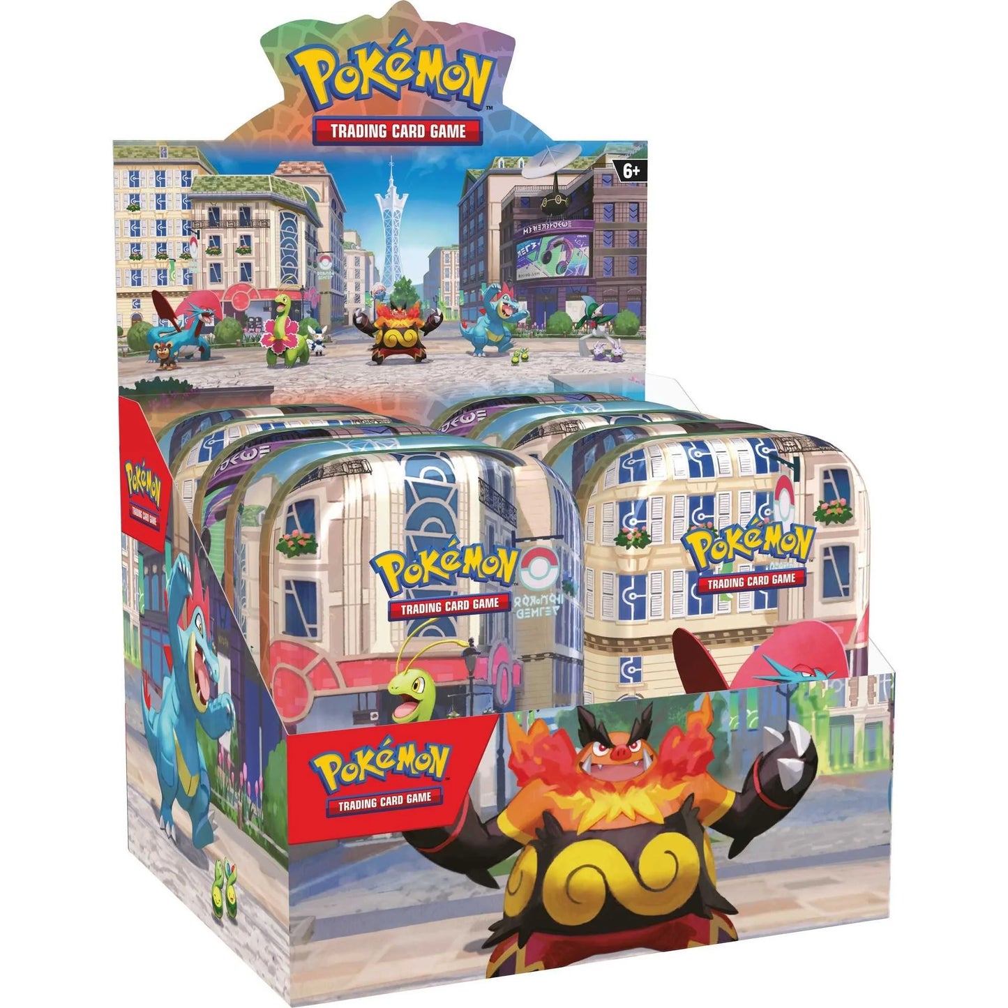 Pokémon TCG Lumiose City Mini Tin Display Case x10 Mini Tins Factory Sealed New