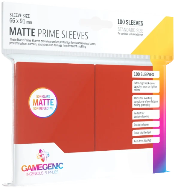 Matte Prime Sleeves - Red (100)
