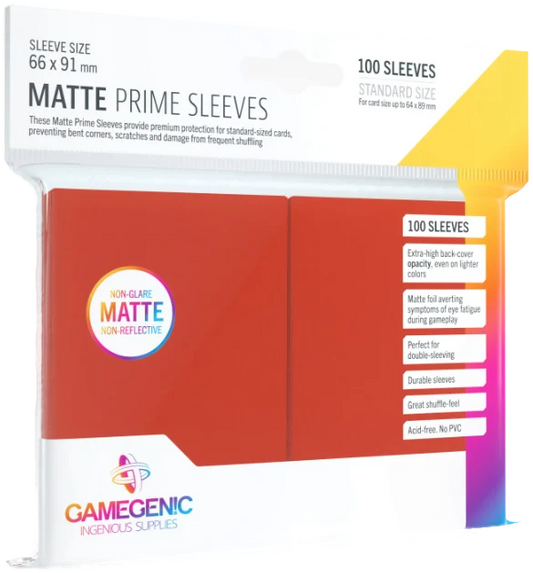 Matte Prime Sleeves - Red (100)