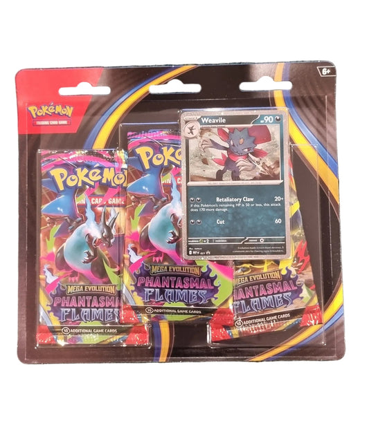 Pokemon TCG Phantasmal Flames 3 Pack Blister  [Weavile]