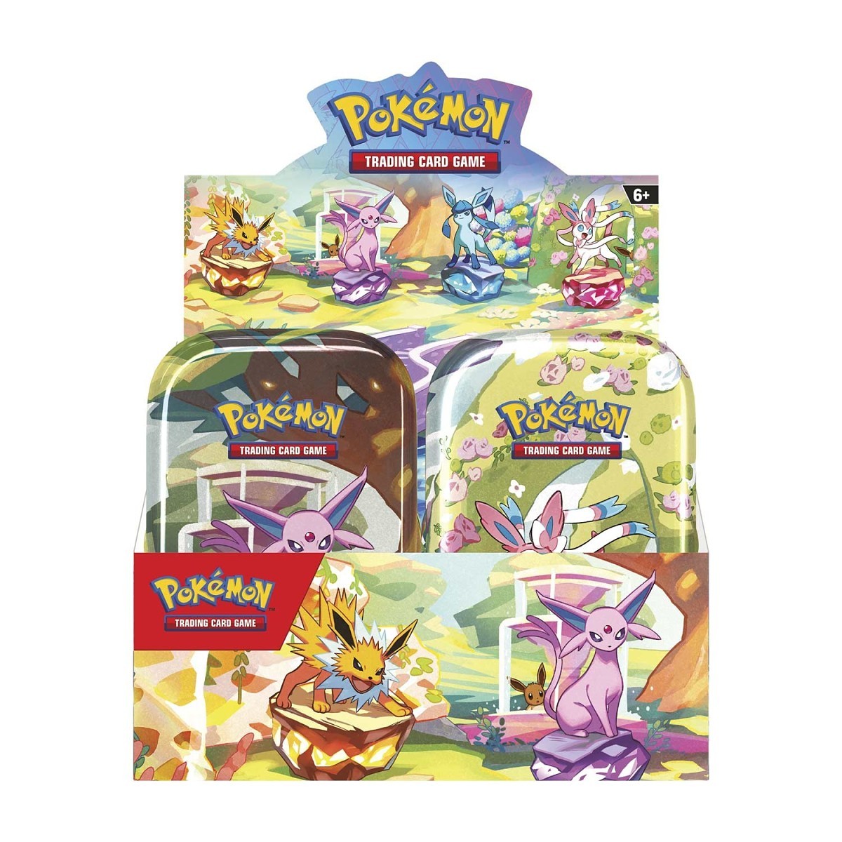 Pokémon TCG Prismatic Evolutions Mini Tin Display Case | 8 Tins / Factory Sealed