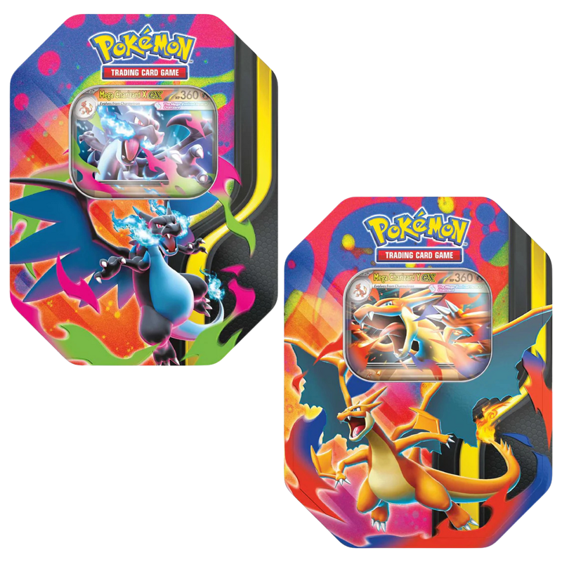 Pokemon TCG: Mega Charizard ex Tin x2 (One of each)