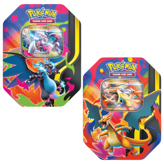 Pokemon TCG: Mega Charizard ex Tin x2 (One of each)